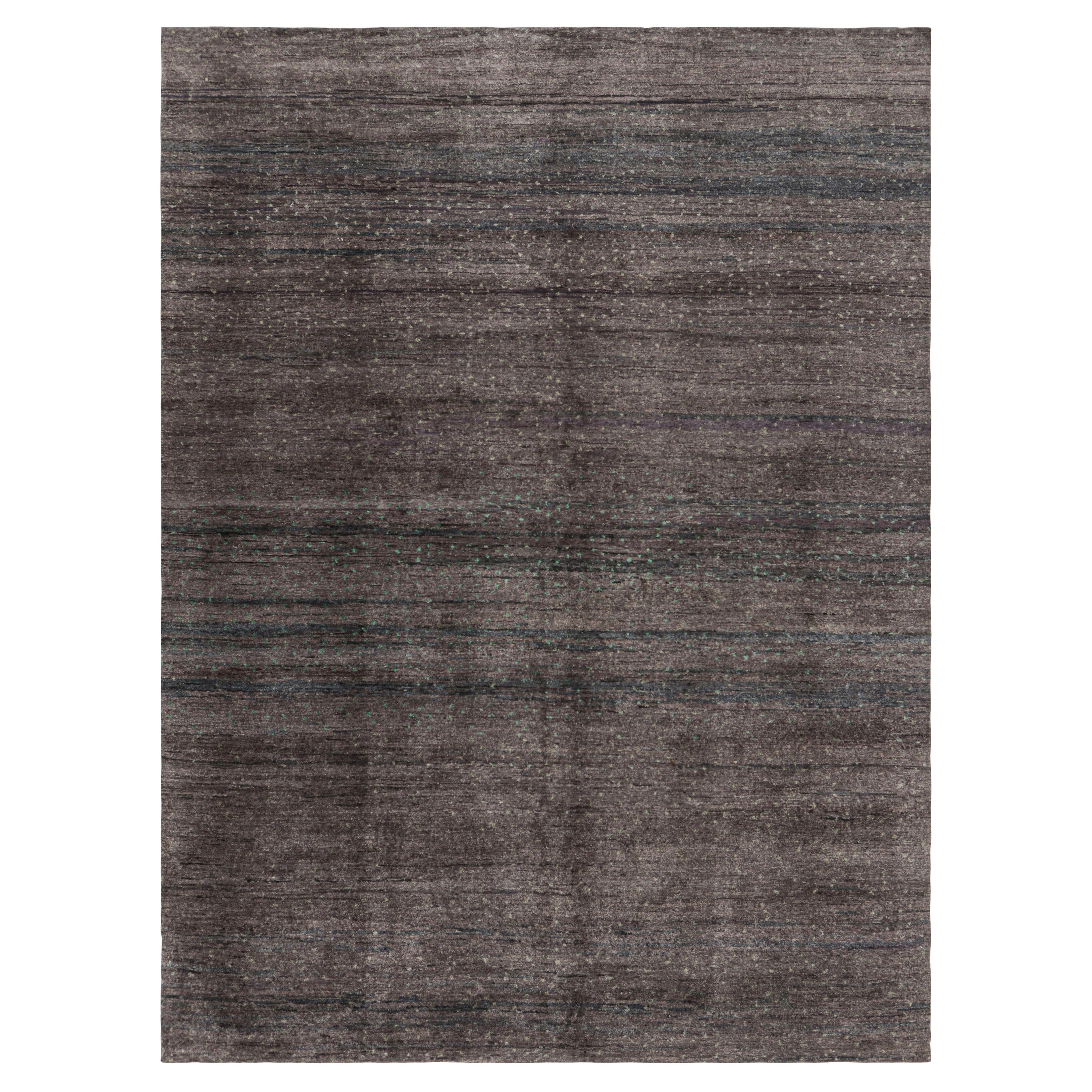 Rug & Kilim’s Moroccan Style rug in Gray with Blue All-Over Patterns