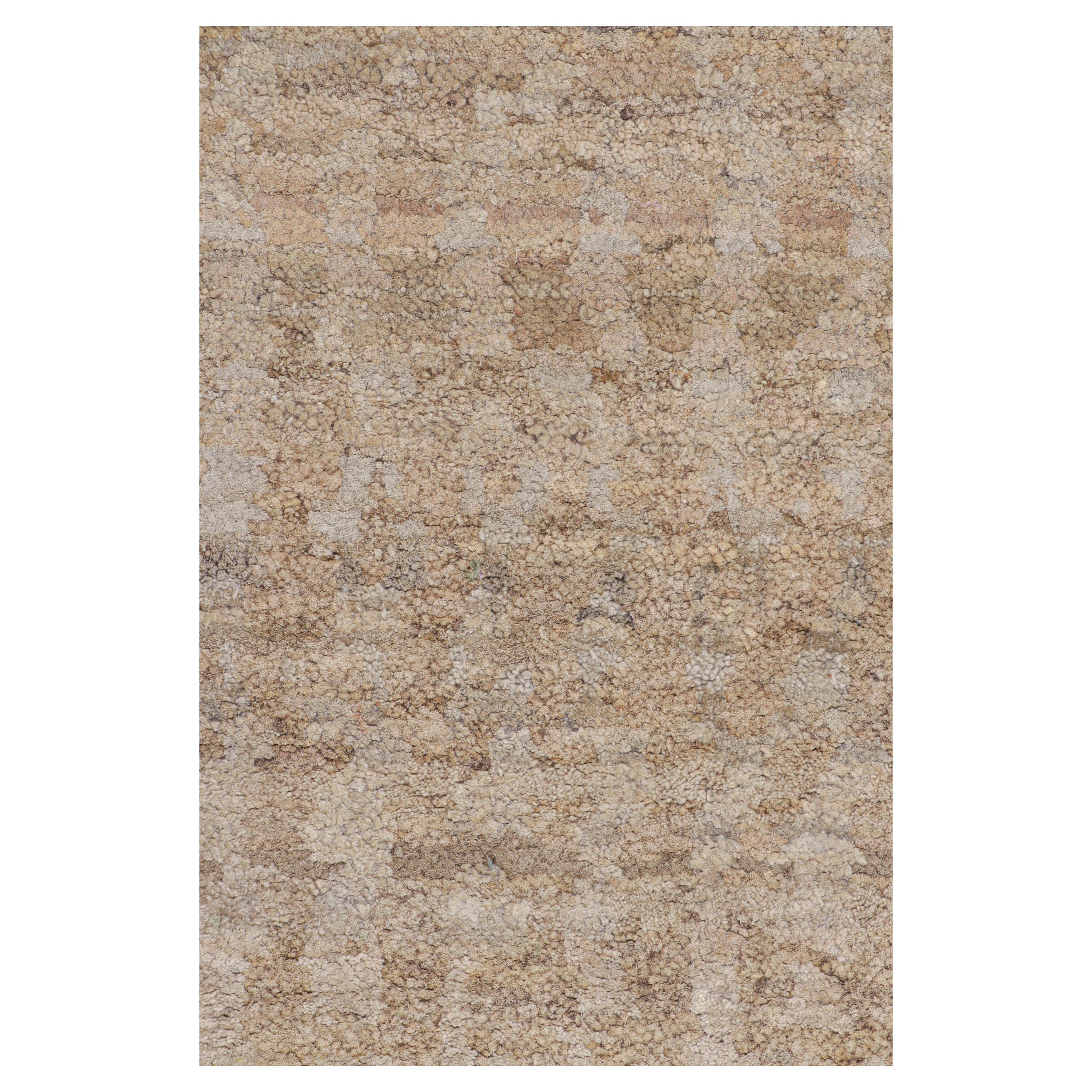 Rug & Kilim’s Oversized Contemporary Textural Rug in Beige-Brown and Gray Tones For Sale