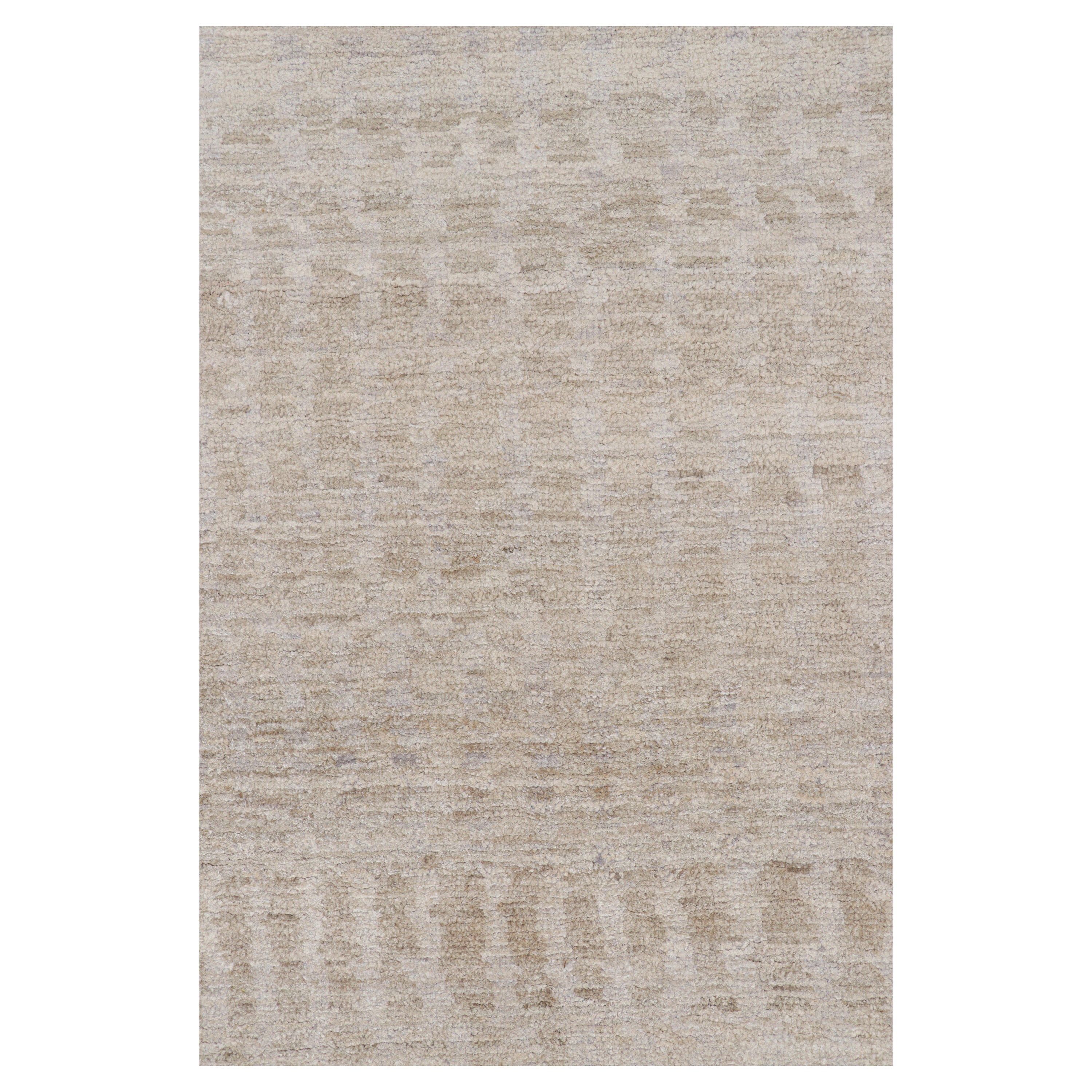 Rug & Kilim’s Contemporary Textural Rug in Beige-Brown and Gray Tones