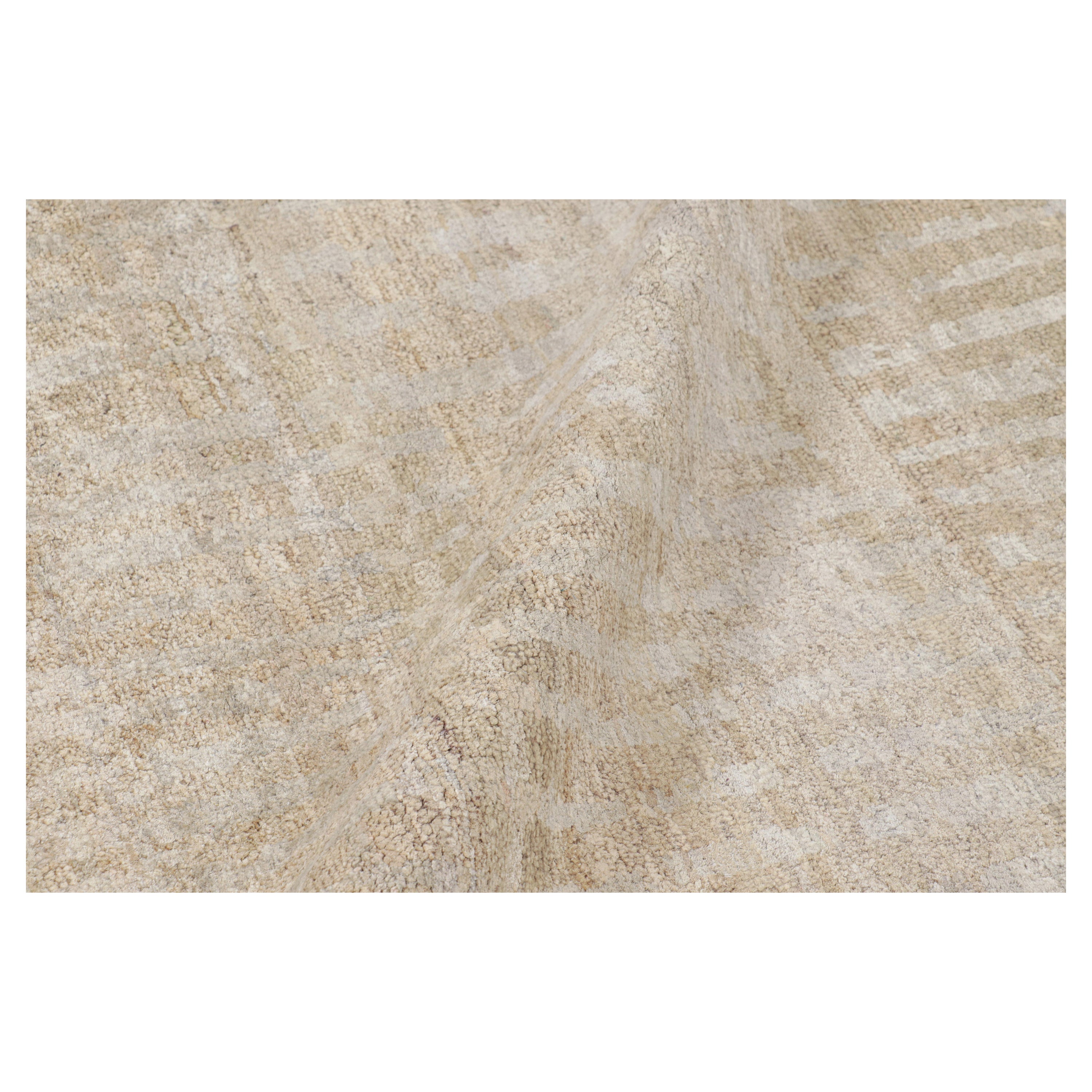 Rug & Kilim’s Oversized Contemporary Textural Rug in Beige-Brown and Gray Tones