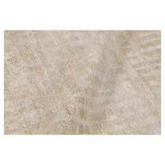 Rug & Kilim’s Oversized Contemporary Textural Rug in Beige-Brown and Gray Tones