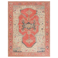 Alfombra persa estilo Bakshaish de Rug & Kilim en rojo con medallón geométrico