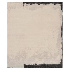 Rug & Kilim's Modern Distressed Abstract Rug in Beige, Gray and Black Tones (Tapis abstrait moderne vieilli dans les tons beige, gris et noir)