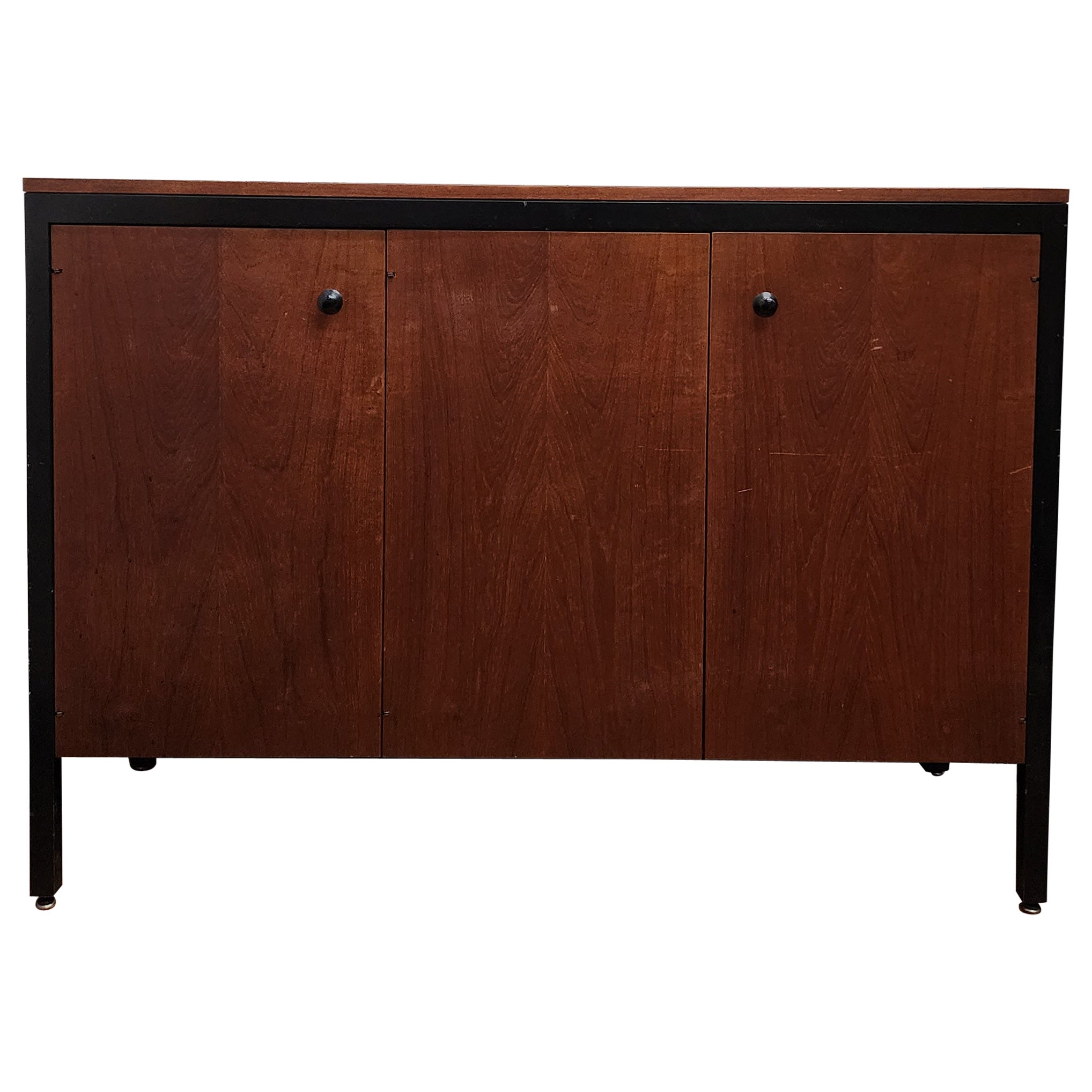 Raro mobile in teak con telaio nero di George Nelson per Herman Miller in vendita