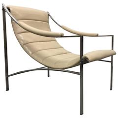 Mid-Century Modern Leather and Chrome Lounge Chair 7
