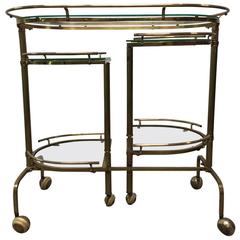 Three-Tier Brass Folding Bar Cart 5
