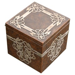 Heintz Arts & Crafts Sterling Silver on Bronze Inkwell