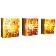 Three Multicolored RAAK 'Stijl Relief' Appliques by Willem van Oyen