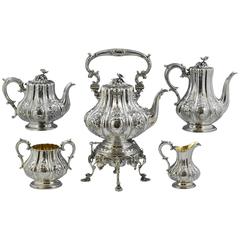 Five-Piece Victorian Sterling Silver Tea and Coffee Set