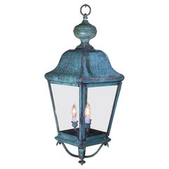 Lanterne suspendue en laiton massif 30 x 10.5 x 10.5