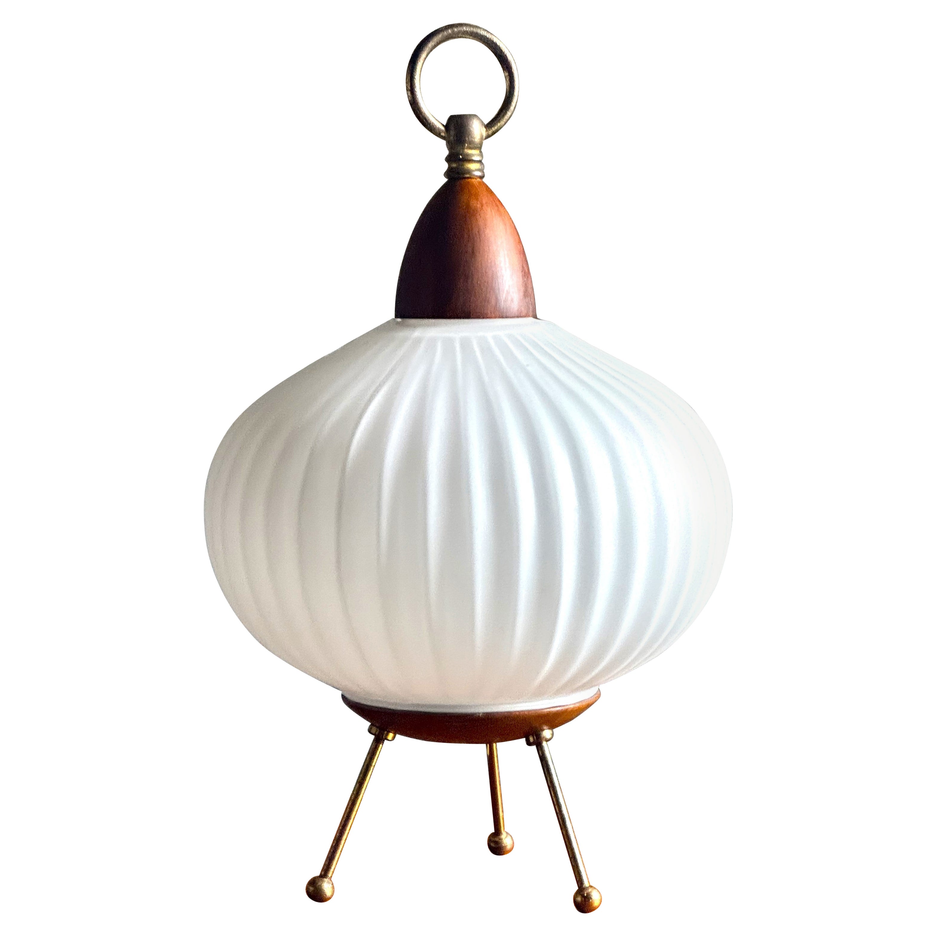 Mid-Century Desk Lamp Teak and Brass, Denmark 1960