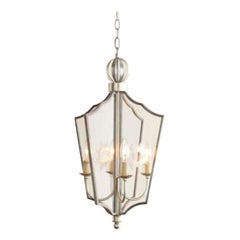 Wonderful Visual Comfort Nolan Silver Etched Glass Starburst Lantern Chandelier