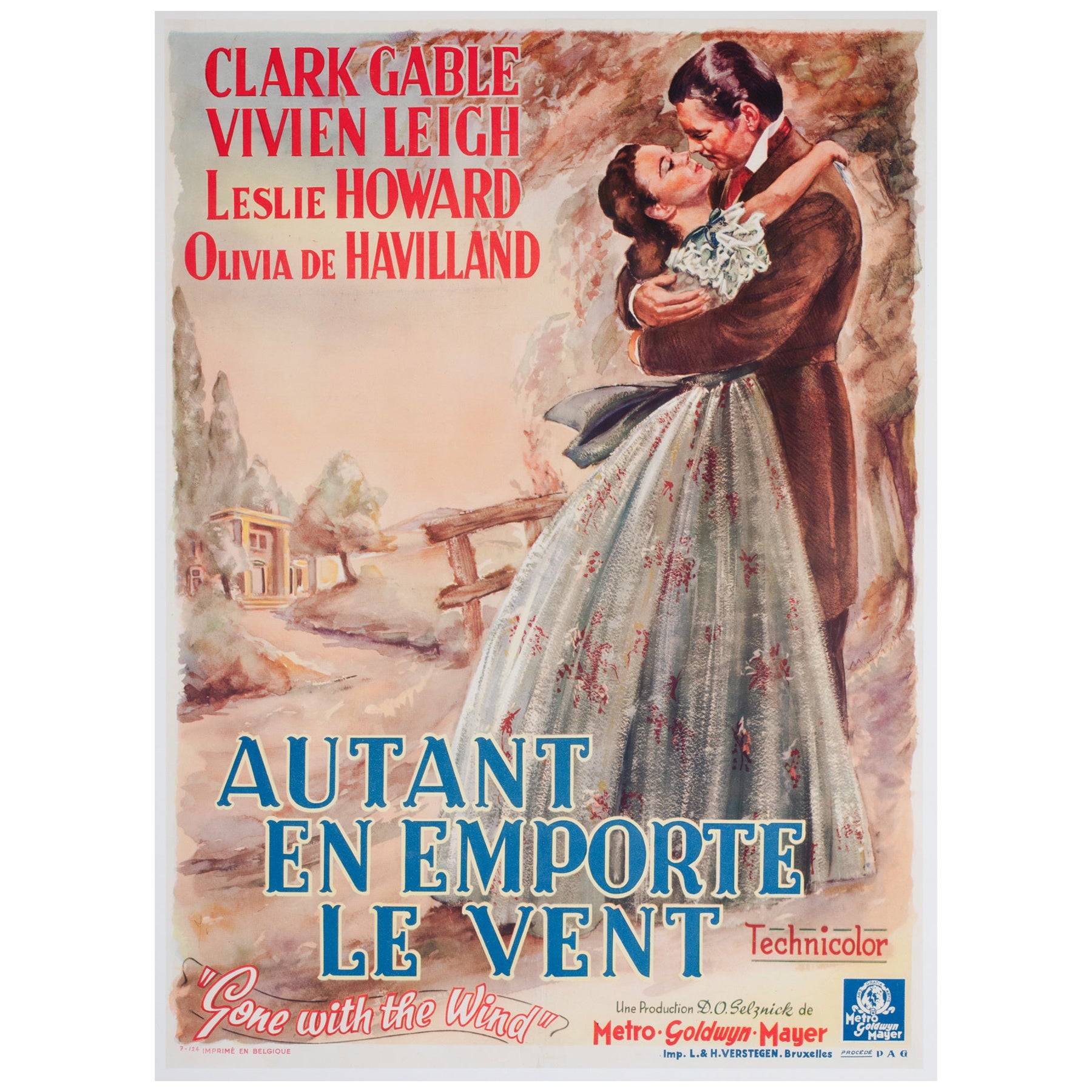 Lo que el viento se llevó 1949 Cartel de película belga