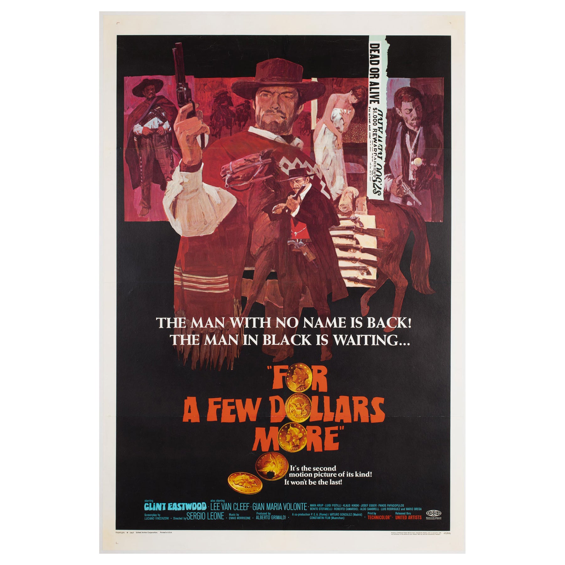 For a Few Dollars More 1966 US 1 Sheet Film Movie Poster