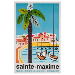 Sainte Maxime Cote D'Azur 1960s French Travel Poster, Bernard Thonus