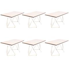 Graphic Formica and Chrome Thonet Table or Desk
