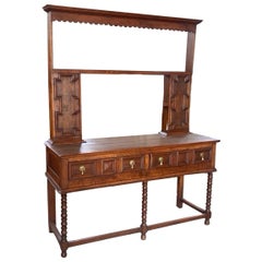 19th Century Oak Welsh Dresser / Sideboard / Plate Rack