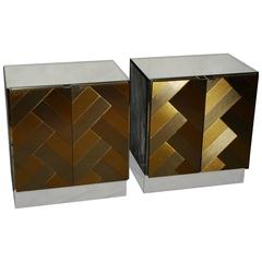 Pair of Mirrored Night Stands by Ello
