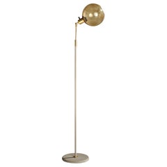 Swedish Designer, Floor Lamp, Brass, Metal, Glass, Sweden, 1950s