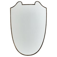Diseñador italiano, Espejo de pared, Latón, Italia, Década de 1940