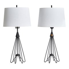 American Designer, Table Lamps, Iron, USA, 1950s