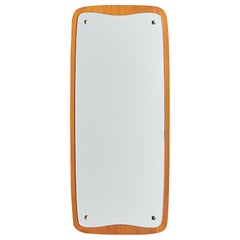 Fröseke, Wall Mirror, Teak, Brass, Sweden, 1950s