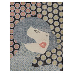 Rug & Kilim’s Modern Distressed Rug in Polychromatic Figural Pictorial