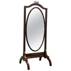 French Empire Mahogany 'Psyche' or Cheval Mirror, circa 1810