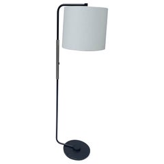 Wonderful Modern Black Powder Coated Nickel Floor Lamp Fixture White Drum Shade
