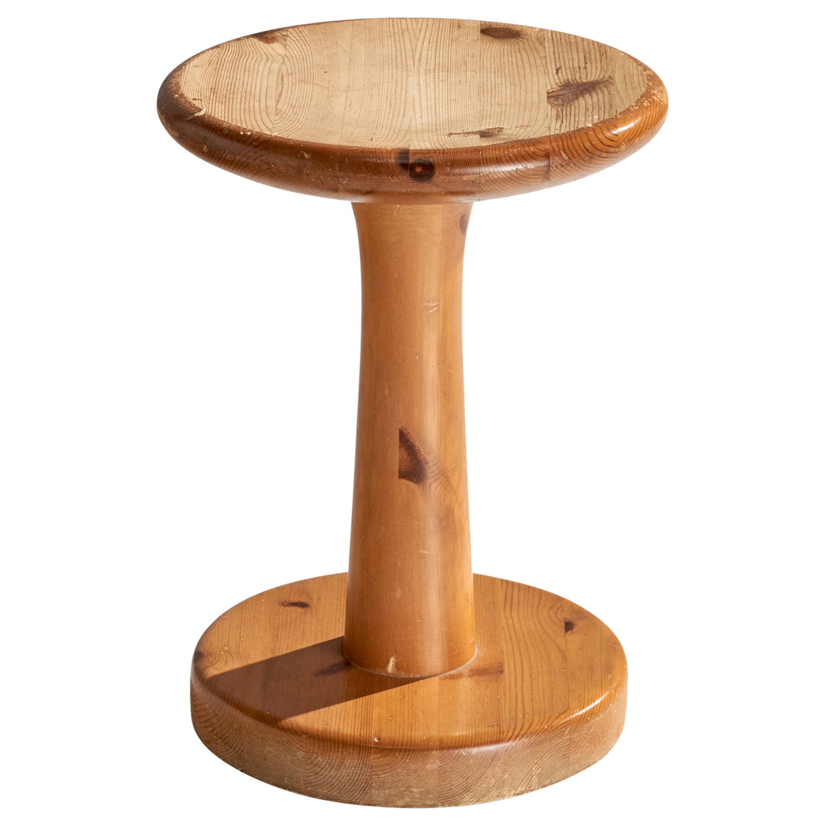 Tabouret de designer suédois, pin, Suède, années 1970