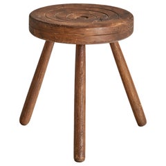 Diseñador italiano, Taburete, Madera, Italia, Década de 1940