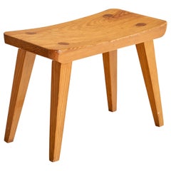 Swedish Designer, Stool, Pine, Sweden, 1970s