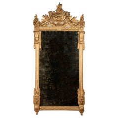 French 18th Century Louis XVI Carved Gold Leaf Mirror