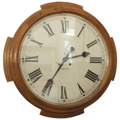 Antique Large and Decorative Early 20th Century Oak Cased Wall Clock