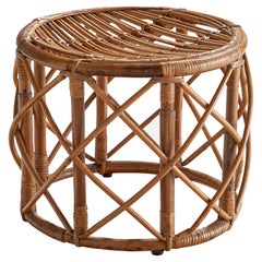 Italian Designer, Stool, Rattan, Bamboo, Italy, 1960s