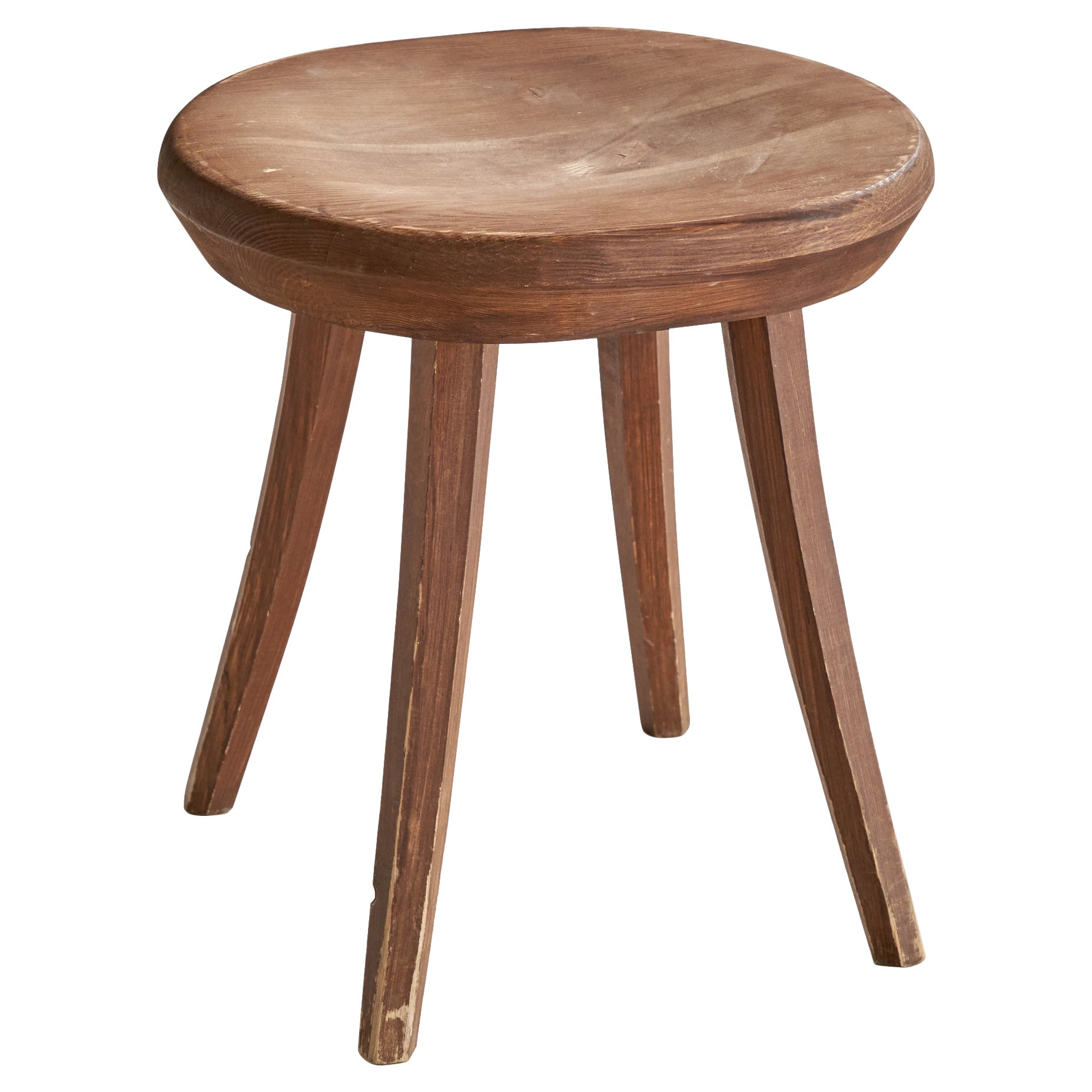 Tervasaaren Puutyötehdas, tabouret, pin teinté, Finlande, années 1960