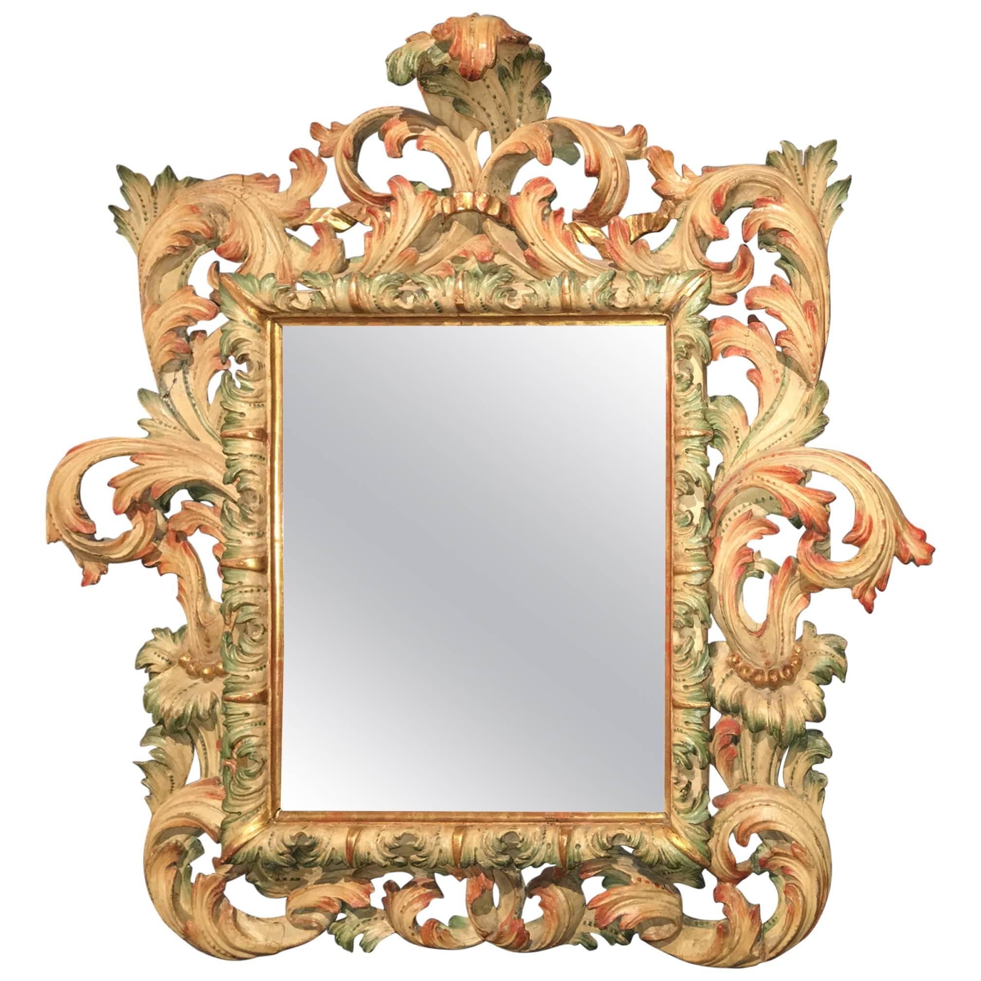 Rare and Important Genovese Baroque Mirror For Sale