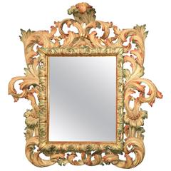 Antique Rare and Important Genovese Baroque Mirror