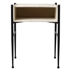 Wm. Rietveld Style Bauhaus Inspired Side Table with Storage in Black and White
