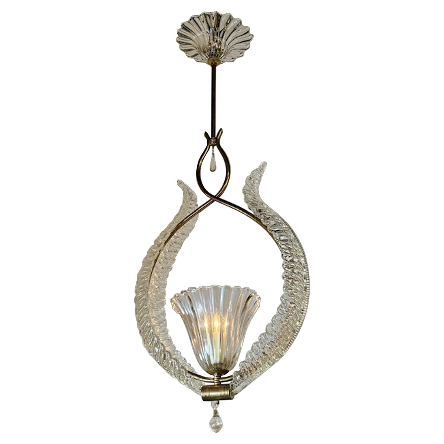Italian Murano Pendant after Barovier & Toso For Sale