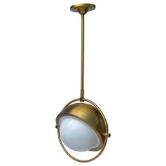 Wonderful Visual Comfort Decca Orbital Brass Glass Pendant Fixture Chandelier