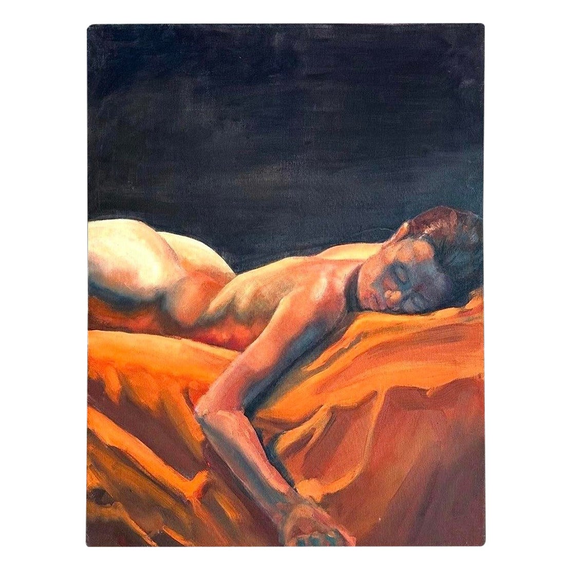 Vintage Oil on Canvas Nude Figure Painting