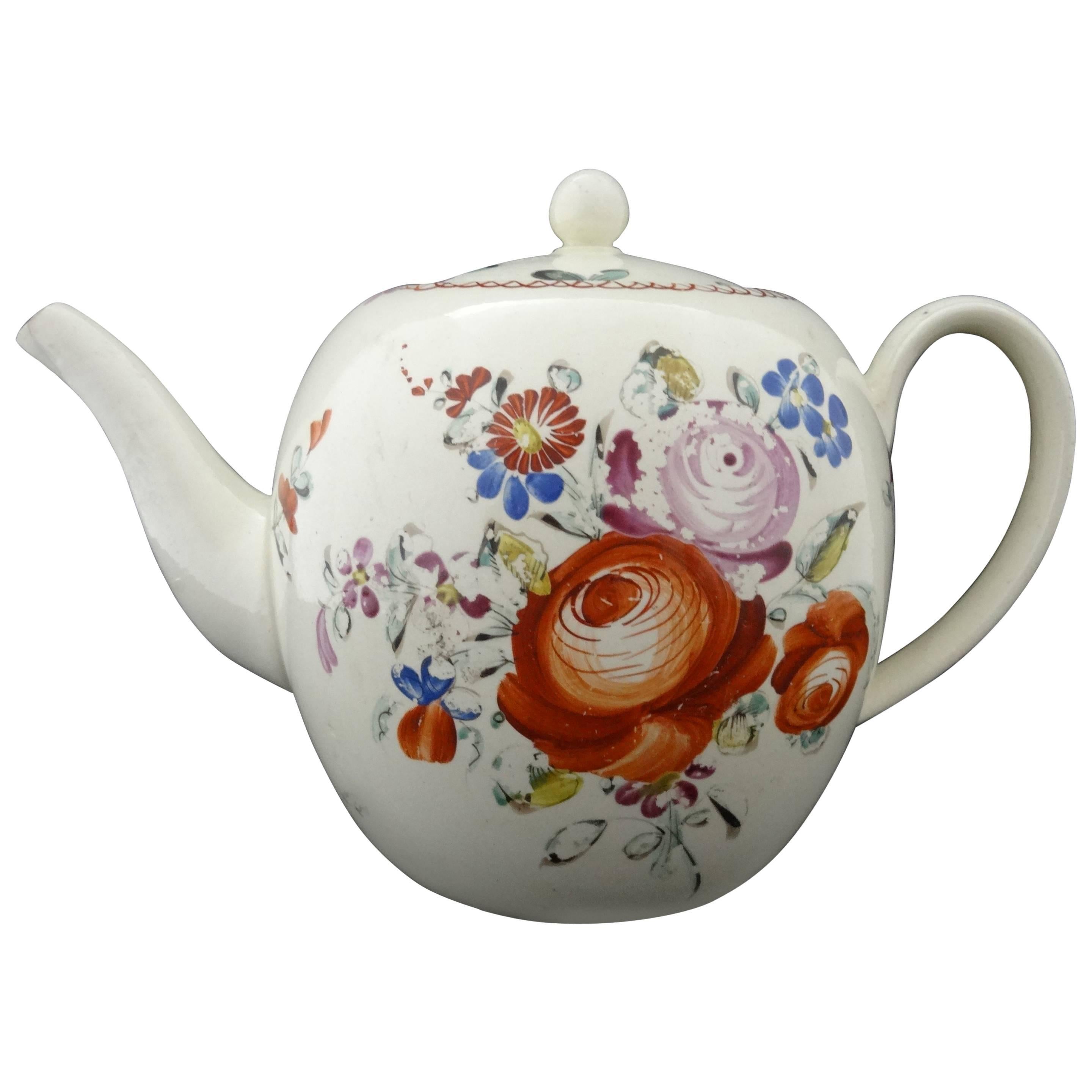 Leeds Creamware Teapot For Sale