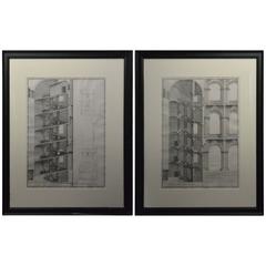 Pair of Engravings of Architectural Studies by Alessandro Specchi