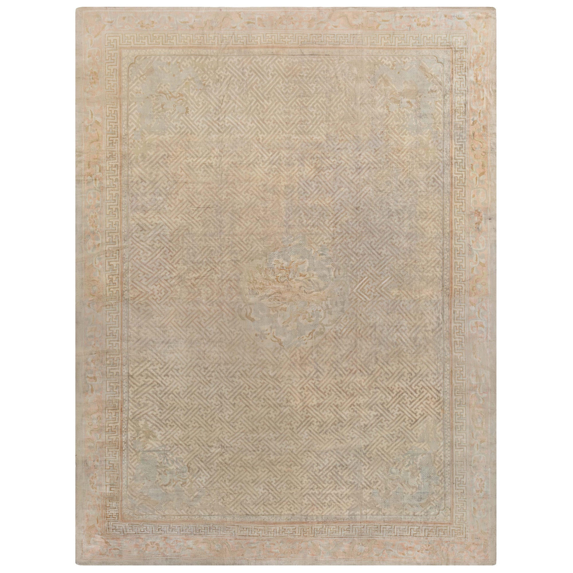 Doris Leslie Blau Oversized Vintage Chinese Art Deco Rug