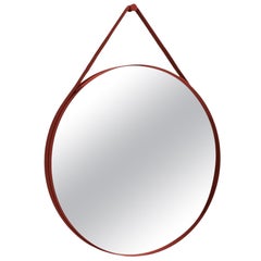 Strap Mirror No.2, D70 in Red Powder Coated Steel by Hay