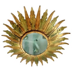 Grande apparecchio spagnolo a raggiera con supporto in metallo dorato, circa anni '50