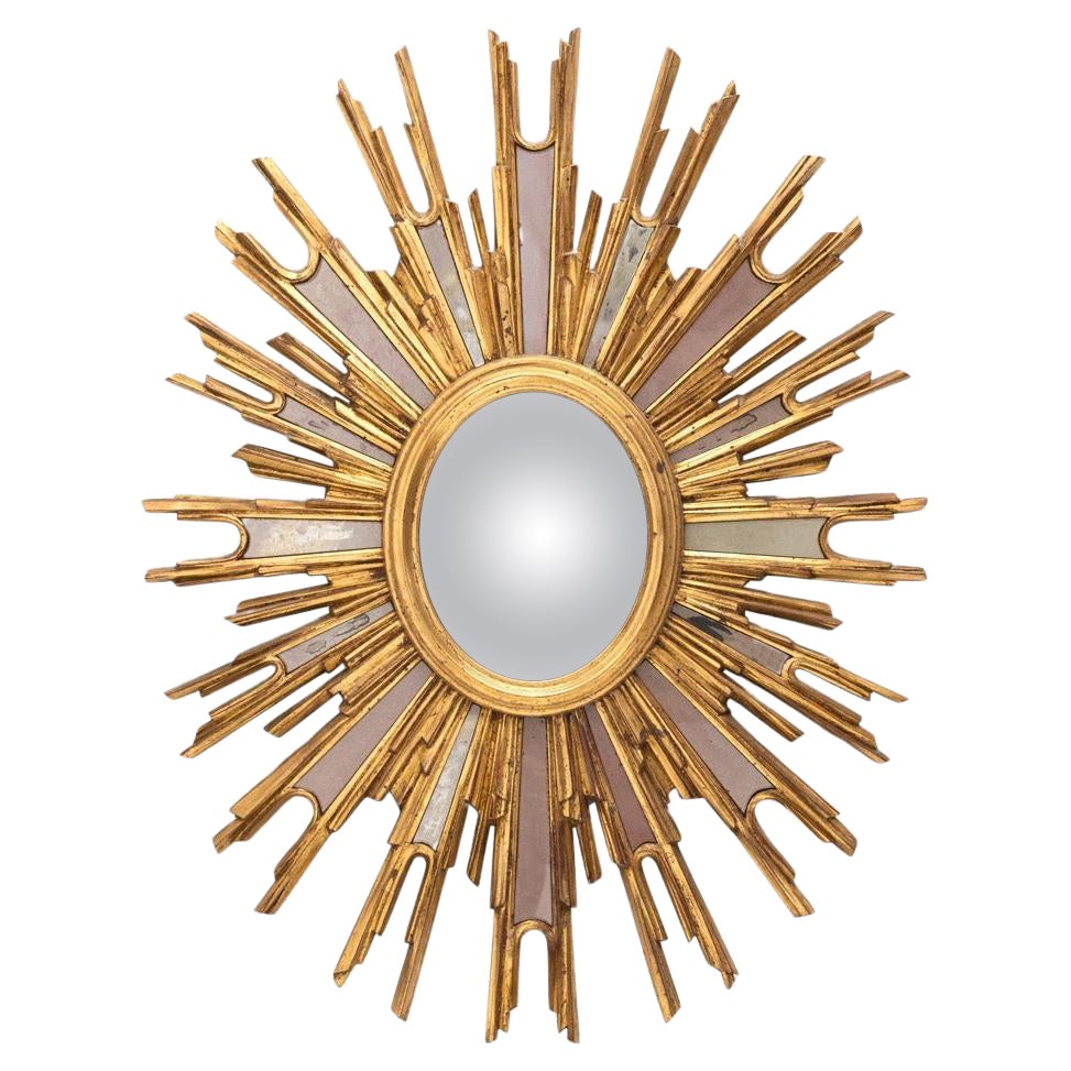 Rare miroir solaire Ovale Convexe (3 pièces disponibles) en vente