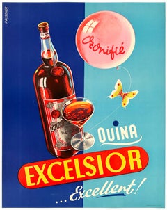 Affiche publicitaire française pour l'alcool, Excelsior, 1950, Kalischer