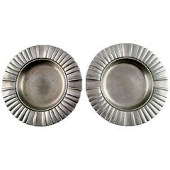 Just Andersen Art Deco Two Pewter Dishes, Number 2350